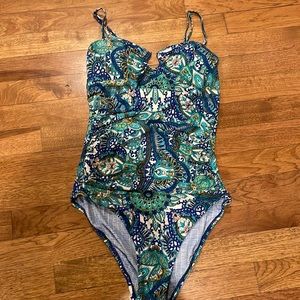 Anthropologie Anthro Mermaid Maillot One Piece Swim Sz M